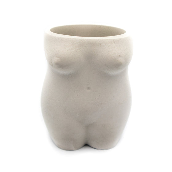 concrete voluptuous woman vase top