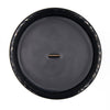 raven black wax candle wood wick top view