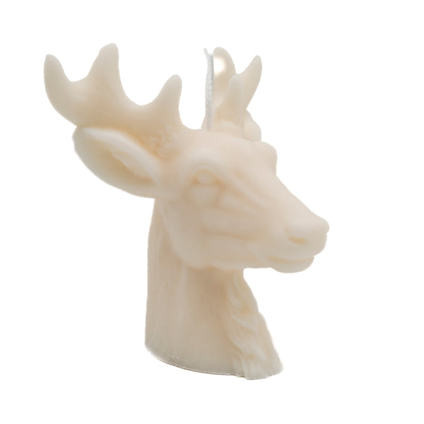 Reindeer Puzzled Funny Christmas Character Pillar Candle