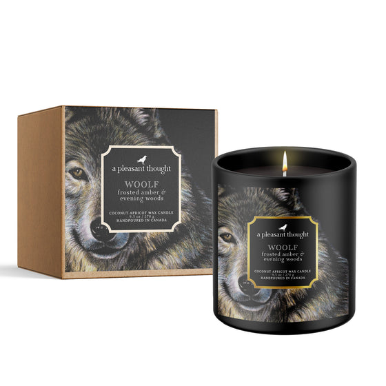 Woolf | Frosted Amber & Evening Woods | Raven Candle