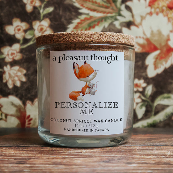 custom fox and mouse candle a pleasant thought