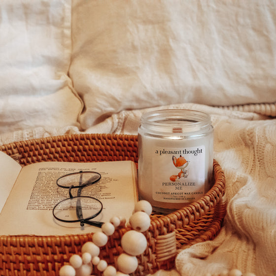 custom fox and mouse candle a pleasant thought