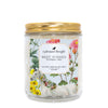best wishes birthday cake Scoopable coconut apricot wax melt whipped into a clear glass jar with a gold lid and spoon a pleasant thought