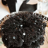 Black Tulle and Sequin Formal Scrunchie close up