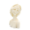 Blindfolded woman pillar candle front
