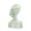 Blindfolded woman pillar candle green