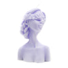 Blindfolded woman pillar candle purple lilac