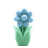 daisy flower candle pillar in blue green