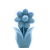 daisy flower candle pillar in blue