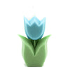 tulip flower candle pillar in blue and green
