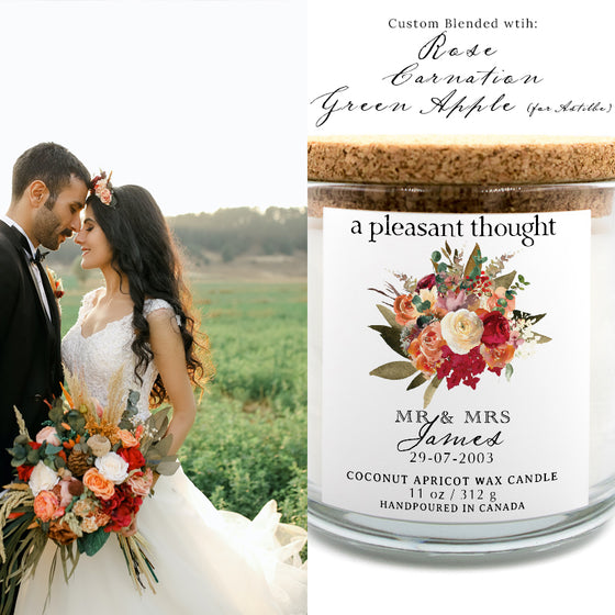 custom bouquet candle a pleasant thought couple