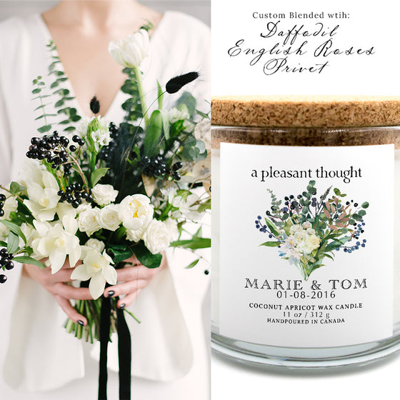 custom bouquet candle a pleasant thought bride
