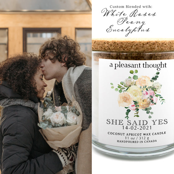 custom bouquet candle a pleasant thought engagement