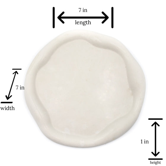 Concrete Abstract Round Dish sizing chart