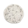 Concrete Abstract Round Dish light grey with black splatter