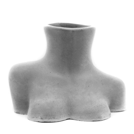 Concrete Bust Vase grey gray