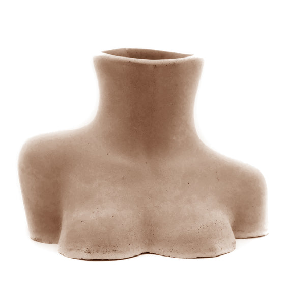 Concrete Bust Vase sand beige 