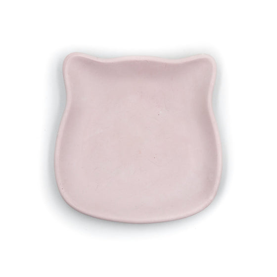 Concrete Cat Face Dish pink
