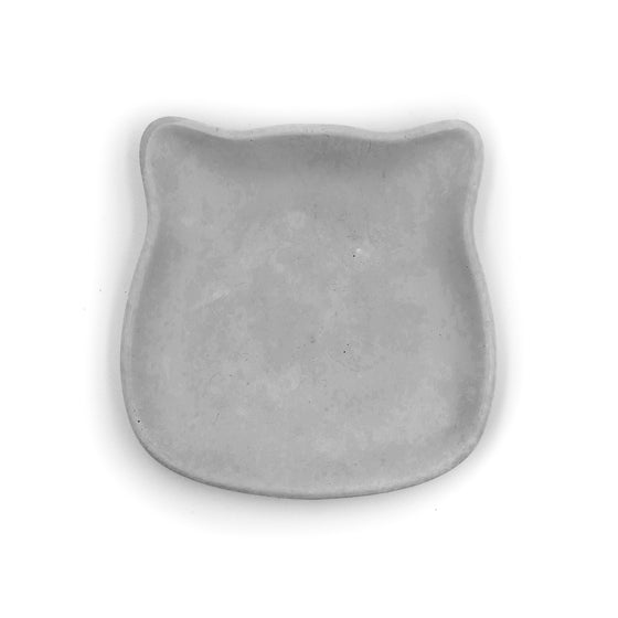 Concrete Cat Face Dish grey gray