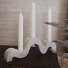 Concrete Curvy Taper Candlestick Holder displayed