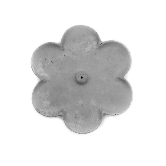 Concrete Daisy Flower Incense Holder grey gray