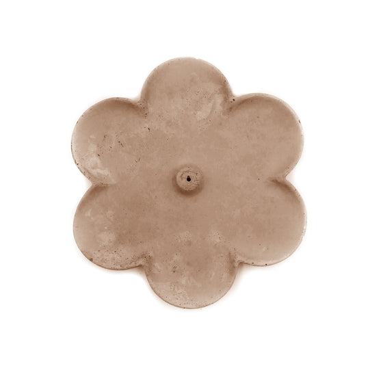 Concrete Daisy Flower Incense Holder sand beige
