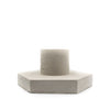 Concrete Hexagon Taper Candlestick Holder light grey white a pleasant thought