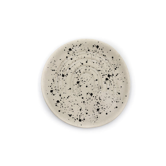 Concrete Rainbow Dish light grey with black splatter