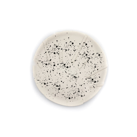 Concrete Sun Dish light grey with black splatter