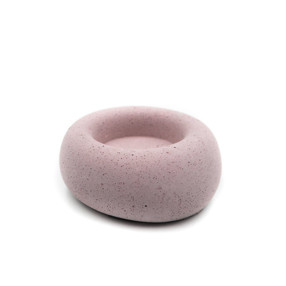 Concrete tealight candle holder dusty rose pink