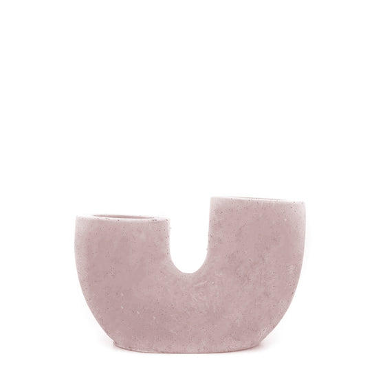 concrete candlestick holder dusty rose