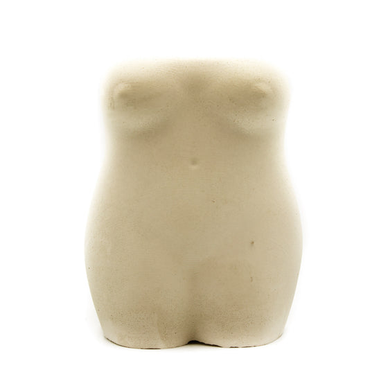 concrete voluptuous woman vase sand beige