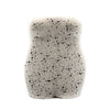 concrete voluptuous woman vase light grey with black splatter