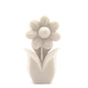 daisy flower candle pillar ivory white