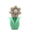 daisy flower candle pillar ivory white green