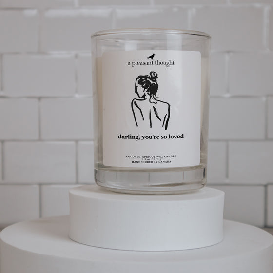 darling, you're so loved self care self love candle