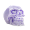 Heart Eyed skull pillar candle purple lilac