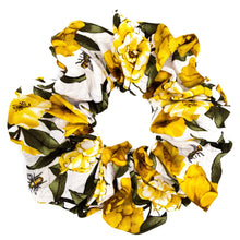  big scrunchie white with yellow flowers and bees