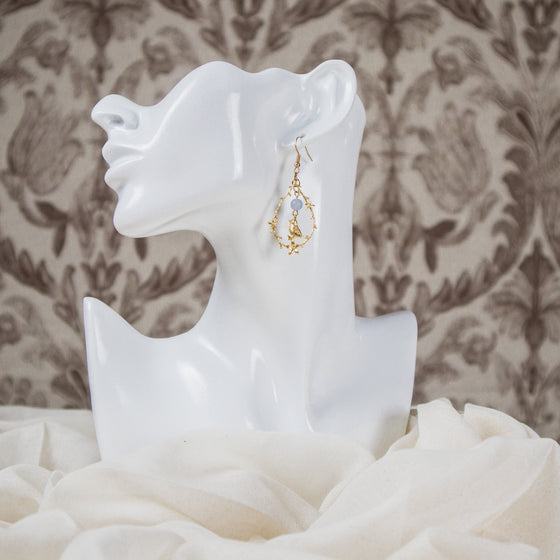 bird and angelite vignette earrings dangles model