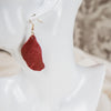 burgundy petal polymer clay earrings dangle