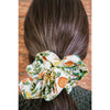 big scrunchie mint with lemons and oranges on hair