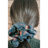 big scrunchie navy with florals on hair
