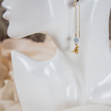  bird and angelite gemstone threader earrings