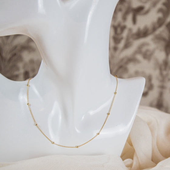 dainty gold-filled ball chain necklace