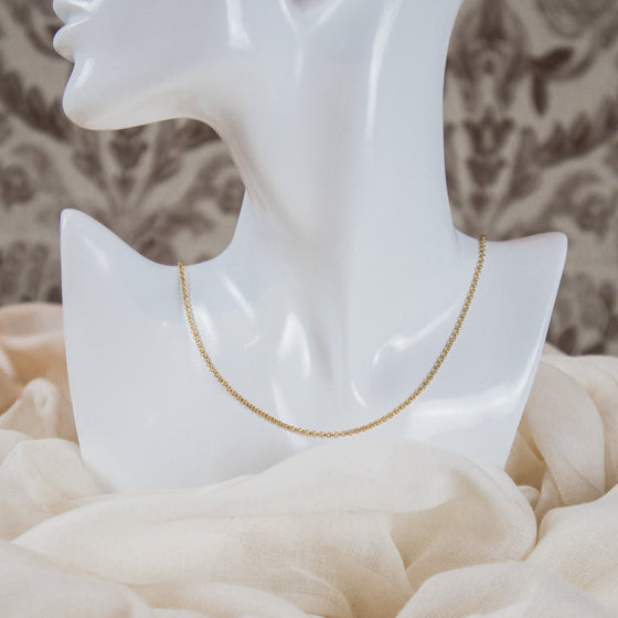 dainty gold-filled rolo chain necklace model