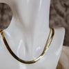 gold-plated herringbone snake chain necklace