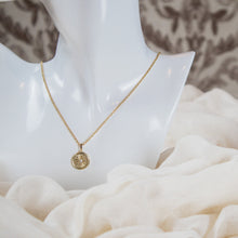  North star medallion pendant on dainty gold-filled rolo chain necklace