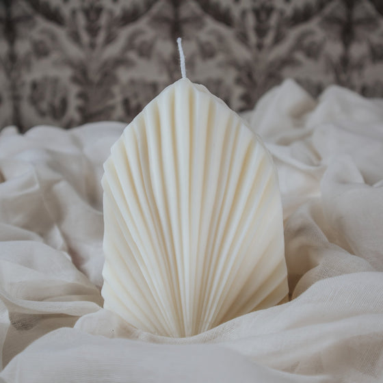 ivory large palm spear candle pillar handcrafted