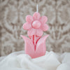 pink daisy flower candle pillar handcrafted