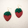 strawberry polymer clay earrings dangles